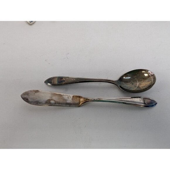 Rogers Silverplate Lufberry Flatware Silverware Set of 51 - Picture 2 of 10